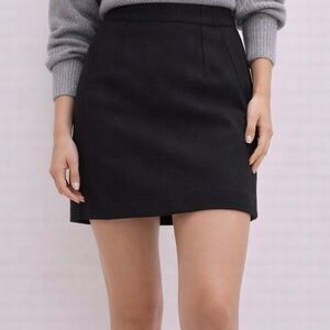 Song For The Mute Black 100% Wool Mini Skirt Small
